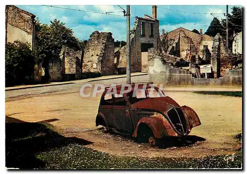 Moderne Karte Oradour sur Glane Haute Vienne Les Nazis firent fusiller les hommes