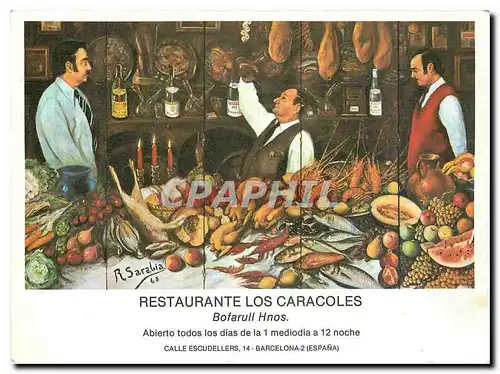 Moderne Karte Restaurante Los Caracoles Barcelona Spain