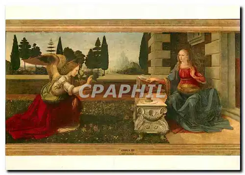 Cartes postales moderne Firenze Uffizi Gallery Leonardo da Vince L'Annonciation