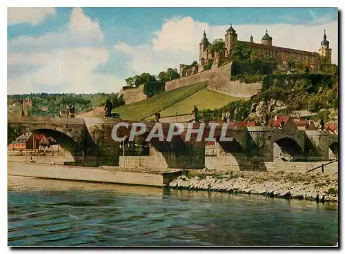 Cartes postales moderne Wurzburg Alte Mainbrucke und Festung Marienburg