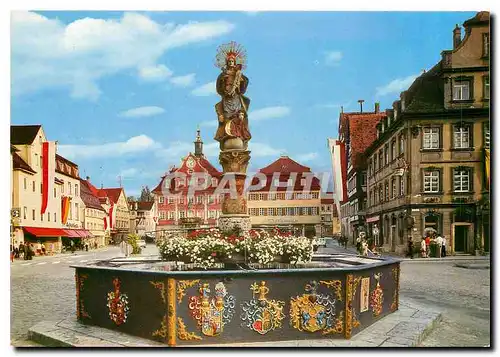 Cartes postales moderne Schwabisch Gmund Marienbrunnen mit Oberem Marktplatz und Rathaus