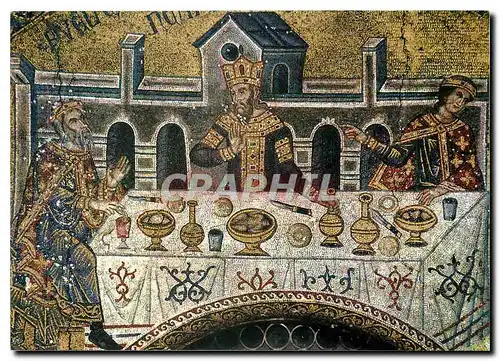 Cartes postales moderne Venezia Basilica di S Marco Battistero Mosaique du XIV Le banquet de Herode