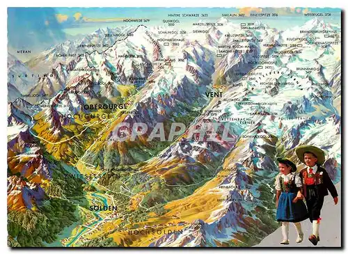 Cartes postales moderne Panorama vom Inner Otztal und seiner Gletscherwelt Tirol