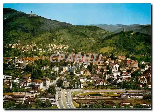 Moderne Karte Weinheim an der Bergstrasse mit der Wachenburg und Burgruine Windeck