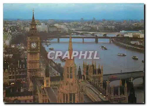 Cartes postales moderne London Big Ben and River Thames at dusk