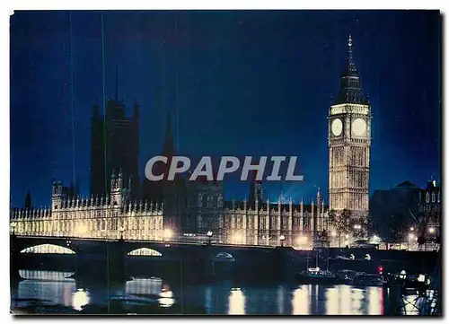 Cartes postales moderne Houses of Parliament by night