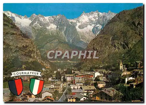 Moderne Karte Valle d'Aosta Courmayeur cos la Catena del M Blanc