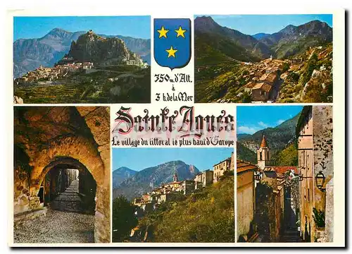 Moderne Karte Sainte Agnes Le village du littoral le plus haut d'Europe