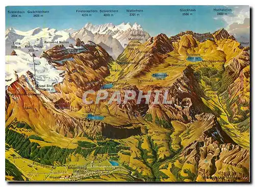 Cartes postales moderne Schweiz Wandergebiet Engelberg Trubsee Titlis Jochpass Melchsee Frutt