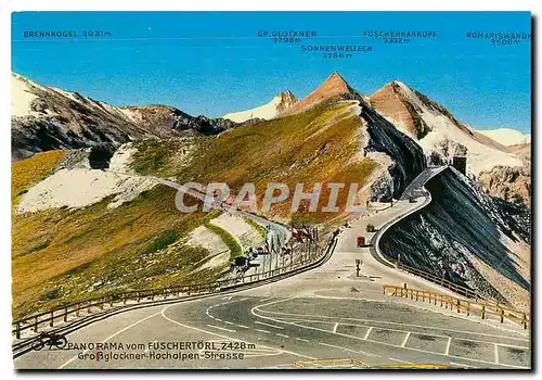 Moderne Karte Panorama vom Fuschertorl Glossglockner Hochalpen Strasse