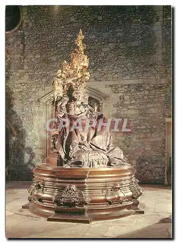 Moderne Karte The Great Hall of Winchester Castle Bronze statue of Queen Victoria