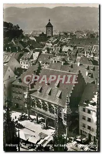 Moderne Karte Freiburg Blick vom Munster