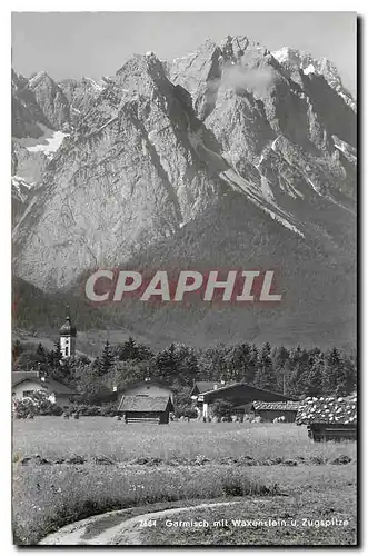 Moderne Karte Garmisch mit Waxenstein u Zugspitze