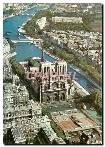 Cartes postales moderne Paris Vue aerienne La facade de Notre Dame et La Seine