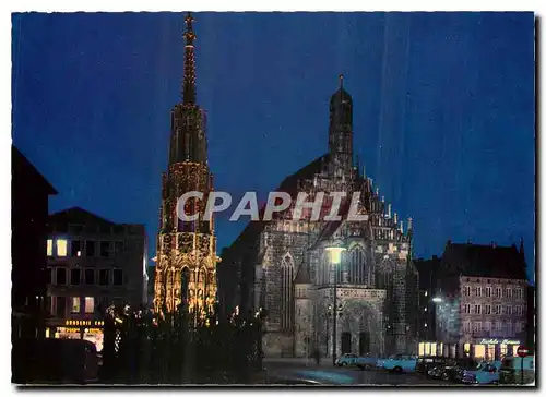 Cartes postales moderne Nurnberg Schoner Brunnen und Frauenkirche