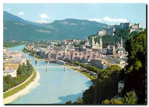 Cartes postales moderne Mozartstadt Salzburg Blick von Mulin mit Salzach