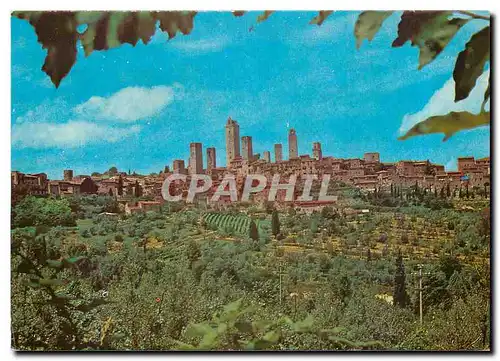 Moderne Karte Citta di S Gimignano Siena Panorama