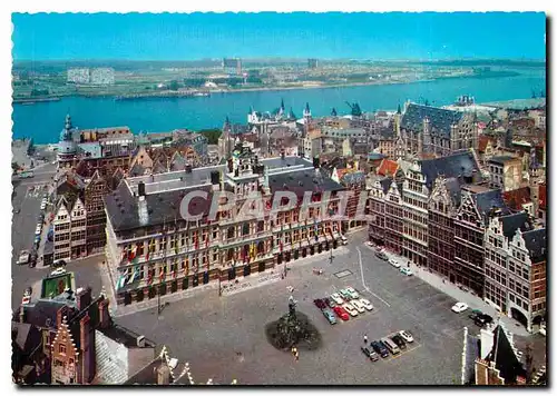 Cartes postales moderne Anvers Grand Place et Hotel de Ville
