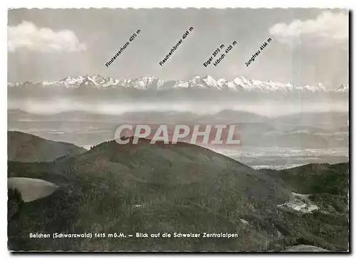 Moderne Karte Belchen Schwarzwald Blick auf die Schwelzer Zentralalpen