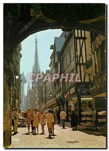 Cartes postales moderne Rouen Seine Maritime La rue du Gros Horloge