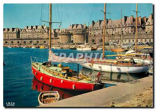 Moderne Karte Saint Malo Cite Corsaire Bassin des yachts et la Grande Porte