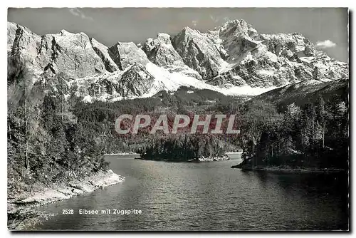 Moderne Karte Eibsee mit Zugspitze