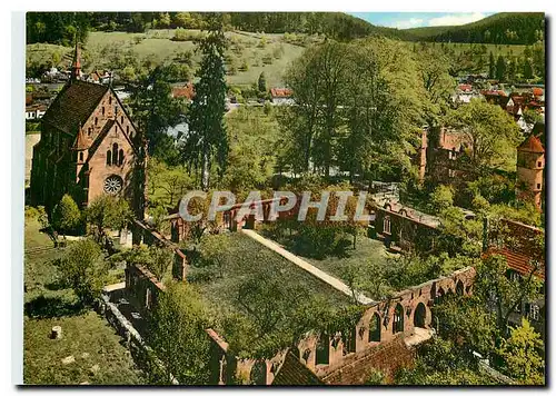 Moderne Karte Luftkurort Hirsau im Schwarzwald Klosterkirche mit Jagdschloss vom Eulenturm gesehen