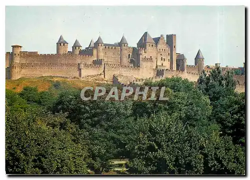 Moderne Karte Carcassonne Aude Vue exterieure des Remparts de la Cite et ses nombreuses Tours