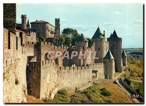 Moderne Karte La Cite de Carcassonne Aude Ensemble de la Porte d'Aude les deux enceintes fortifees