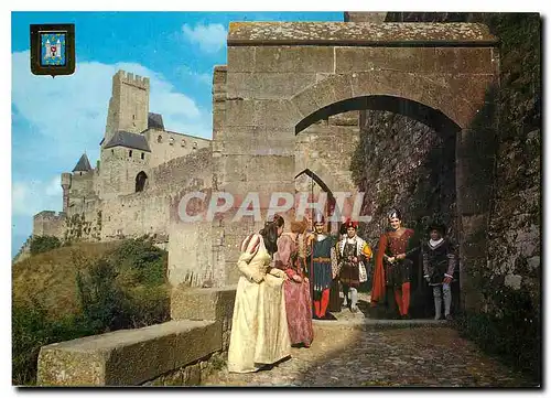 Moderne Karte Carcassonne Cite Historique La Porte l'Aude