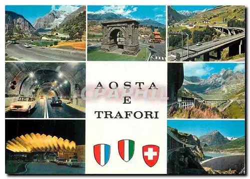 Moderne Karte Aosta Arco romano di C Augusto
