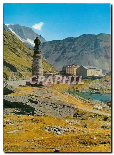 Cartes postales moderne Statue et hospice du Grand Saint Bernard