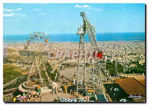 Cartes postales moderne Barcelona Tibidado Parc des Atractions et la ville au fonds