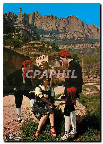 Cartes postales moderne Montserrat Barcelona Couples typiques catalanes