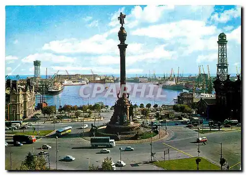 Cartes postales moderne Barcelona Puerto y Monumento a Colon