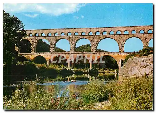 Moderne Karte Le Pont du Gard Aqueduc romain construit vers l'an 19 avant J.C.