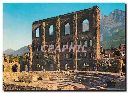 Cartes postales moderne Aosta m.583 Roman Theatre - in the background the M. Aemiltus m.3559