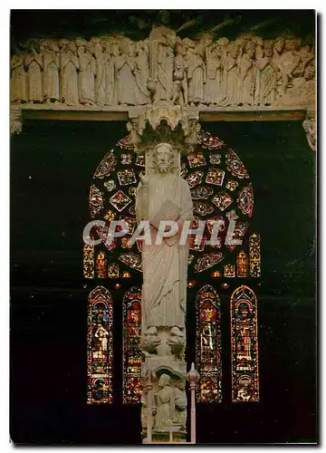 Cartes postales moderne Cathedrale de Chartres Portail Sud - Christ enseignant XIIIe siecle Rose Nord XIIIe siecle