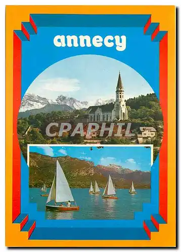 Cartes postales moderne Annecy Lac pur La Visitation et regate sur le lac