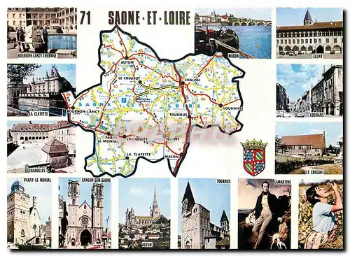Moderne Karte Saone-et-Loire