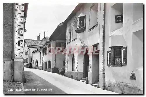 Moderne Karte Dorfpartie in Pontresina