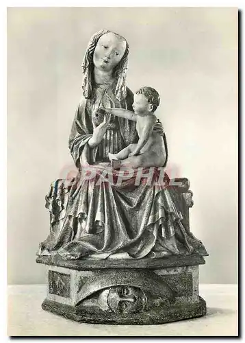 Cartes postales moderne Karlsruhe Badisches Landesmuseum Thronende Muttergotles Ulm um 1425