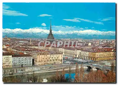 Cartes postales moderne Torino Vue generale - La Mole Antonelliana et vue sur la chaine des Alpes