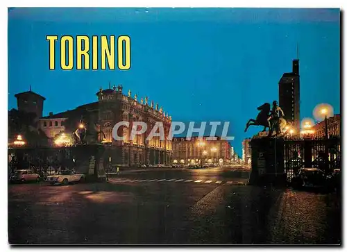 Cartes postales moderne Torino Piazza Castello et Palazzo Madama (Notturno)