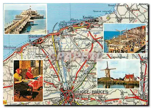 Cartes postales moderne D'apres Carte Michelin Bruge Moulin a vent