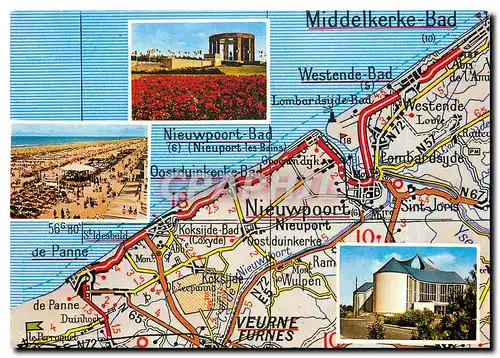 Cartes postales moderne D'apres Carte Michelin No.2 Veurne