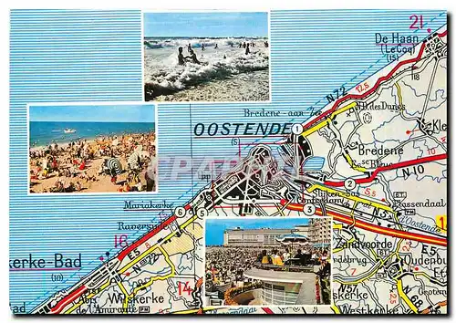 Cartes postales moderne D'apres Carte Michelin No.2 Oostende