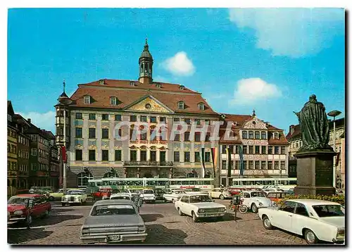 Moderne Karte Coburg Marktplatz mit Rathaus