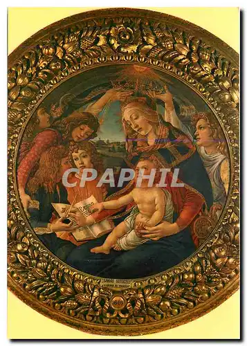 Cartes postales moderne Firenze - Uffizi Gallery - Botticelli - Madonna of the ''Magnificat''