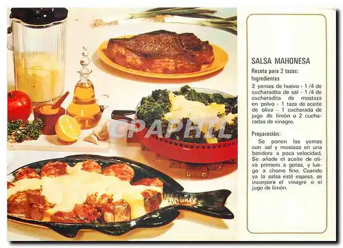 Moderne Karte Salsa Mahonesa